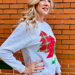 Christmas Three Trees Oversized Hi Lo Sweatshirt in oatmeal at ooh la la! In Grapevine TX 76051