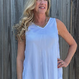 Satin V-Neck Tank Top