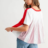 Jaedyn Pleat Back Tee/Blouse