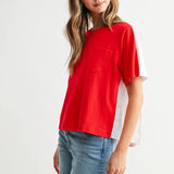 Jaedyn Pleat Back Tee/Blouse