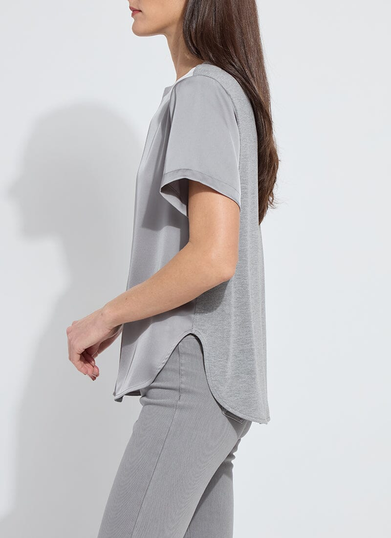 Lysse Aline Crew Neck Top in Dk Heather Grey at Ooh La La! in Grapevine TX 76051