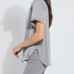 Lysse Aline Crew Neck Top in Dk Heather Grey at Ooh La La! in Grapevine TX 76051