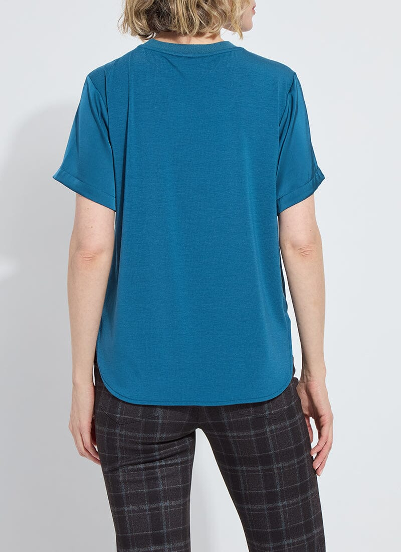 Lysse Aline Crew Neck Top in Irish Blue at Ooh La La! in Grapevine TX 76051