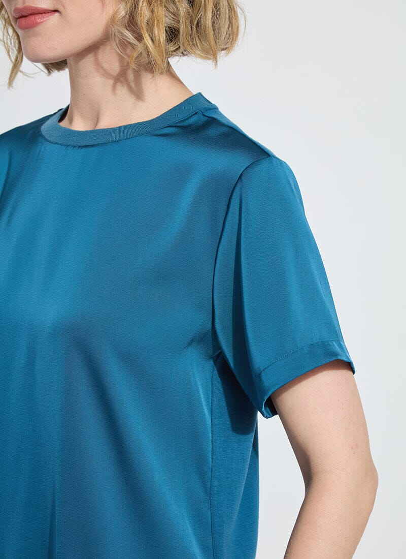 Lysse Aline Crew Neck Top in Irish Blue at Ooh La La! in Grapevine TX 76051