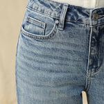 Falling Leaves Crystallized Cutouts Mid Rise Wide Leg Statement Jeans at ooh la la! in Grapevine TX 76051