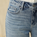 Falling Leaves Crystallized Cutouts Mid Rise Wide Leg Statement Jeans at ooh la la! in Grapevine TX 76051