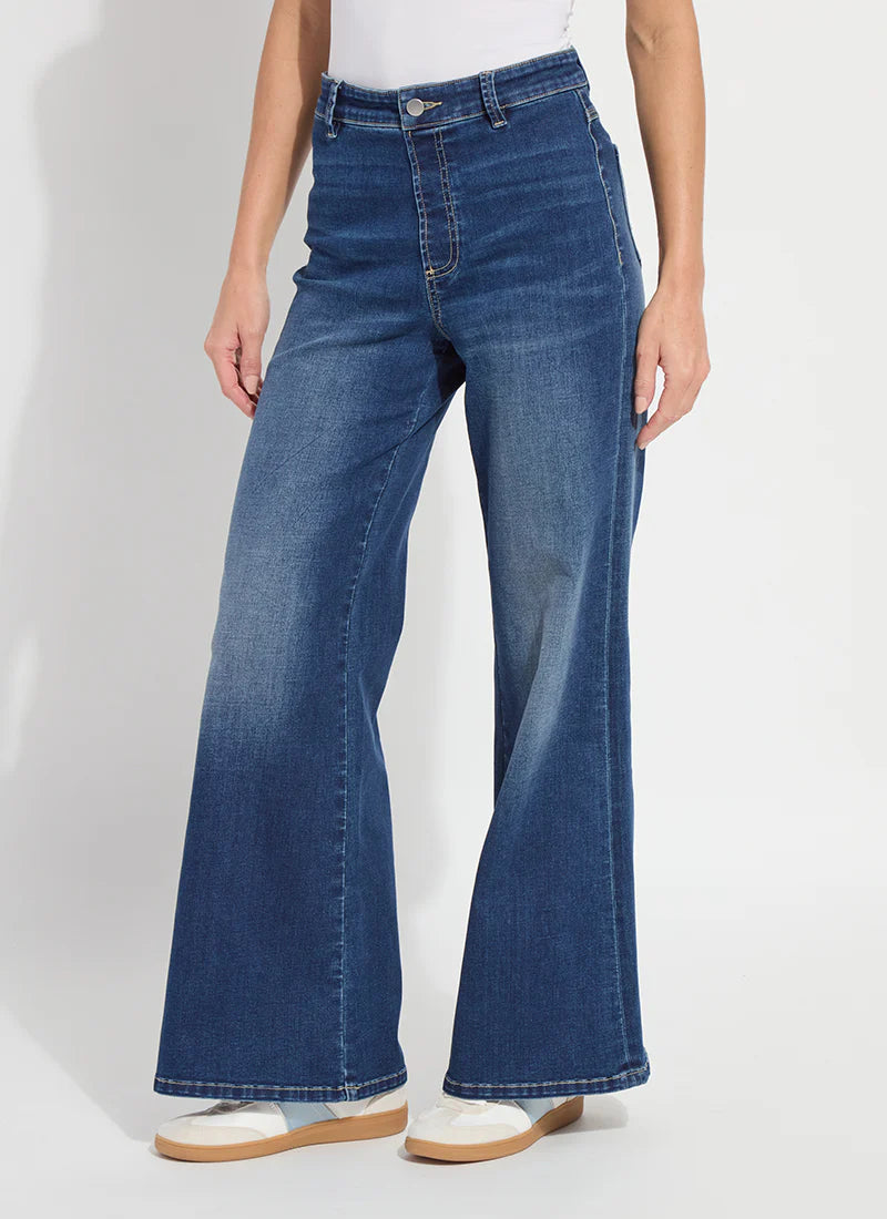 Lysse Iris Wide Leg Everyday Denim Jeans - Dark Midwash at ooh la la! in Grapevine TX 76051