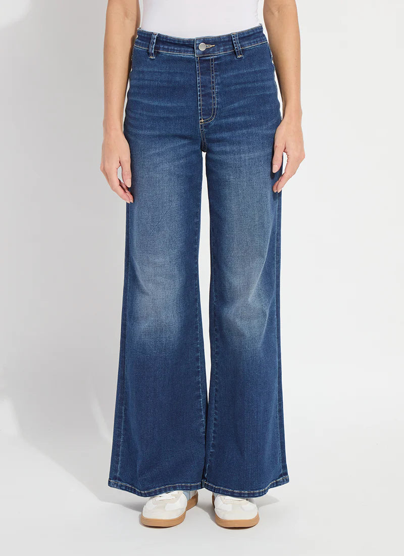 Lysse Iris Wide Leg Everyday Denim Jeans - Dark Midwash at ooh la la! in Grapevine TX 76051
