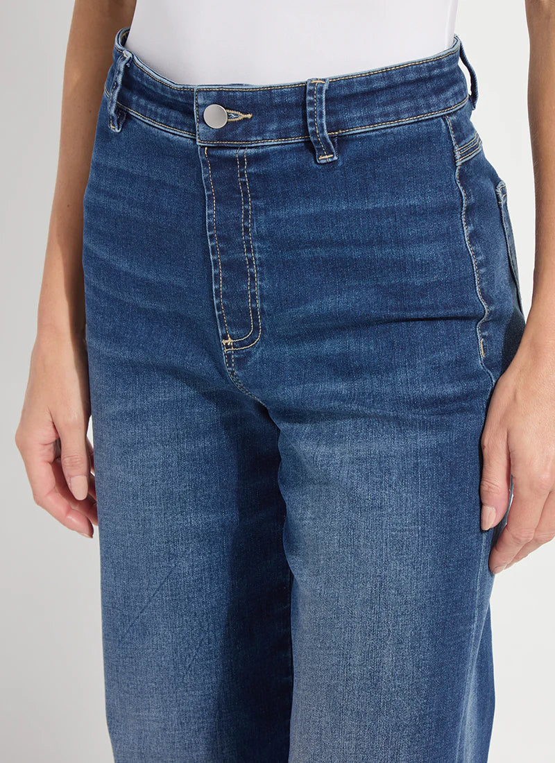 Lysse Iris Wide Leg Everyday Denim Jeans - Dark Midwash at ooh la la! in Grapevine TX 76051