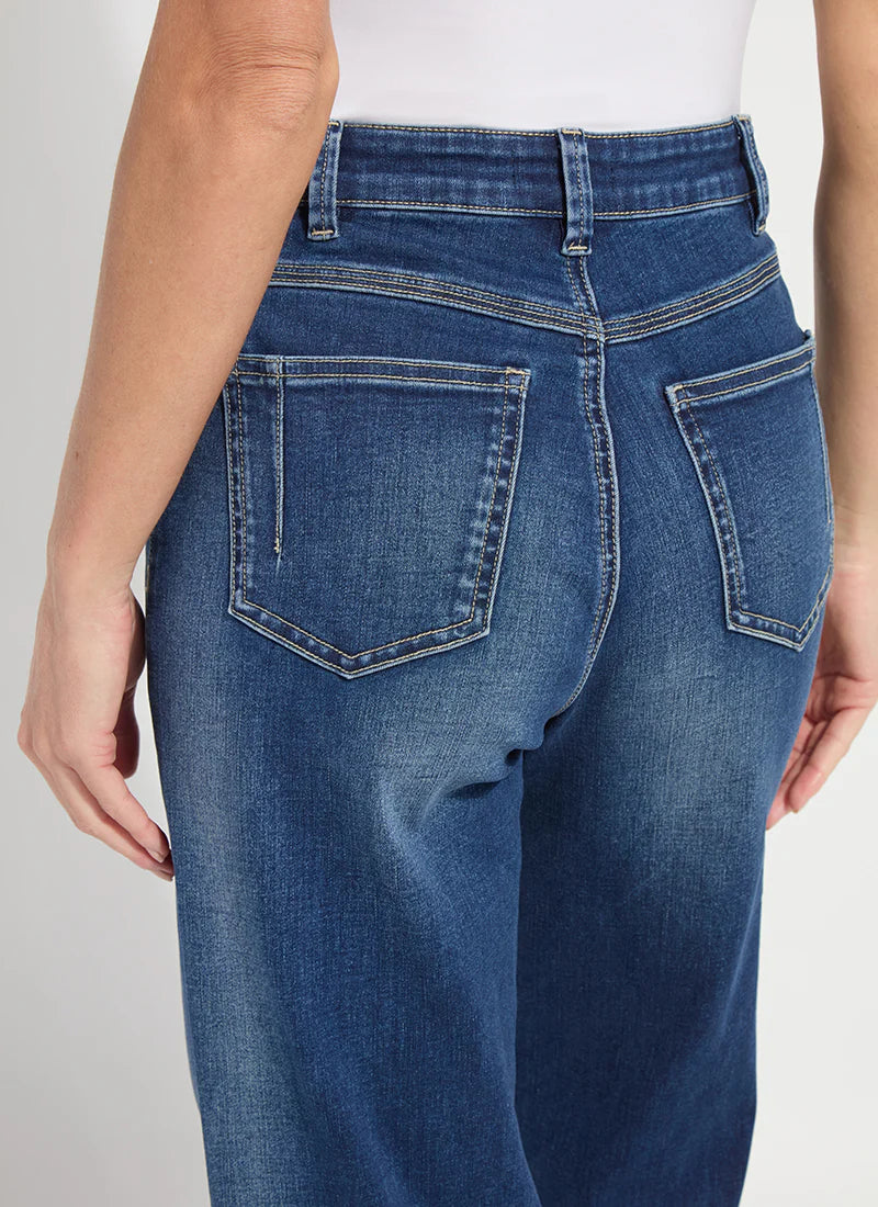 Lysse Iris Wide Leg Everyday Denim Jeans - Dark Midwash at ooh la la! in Grapevine TX 76051