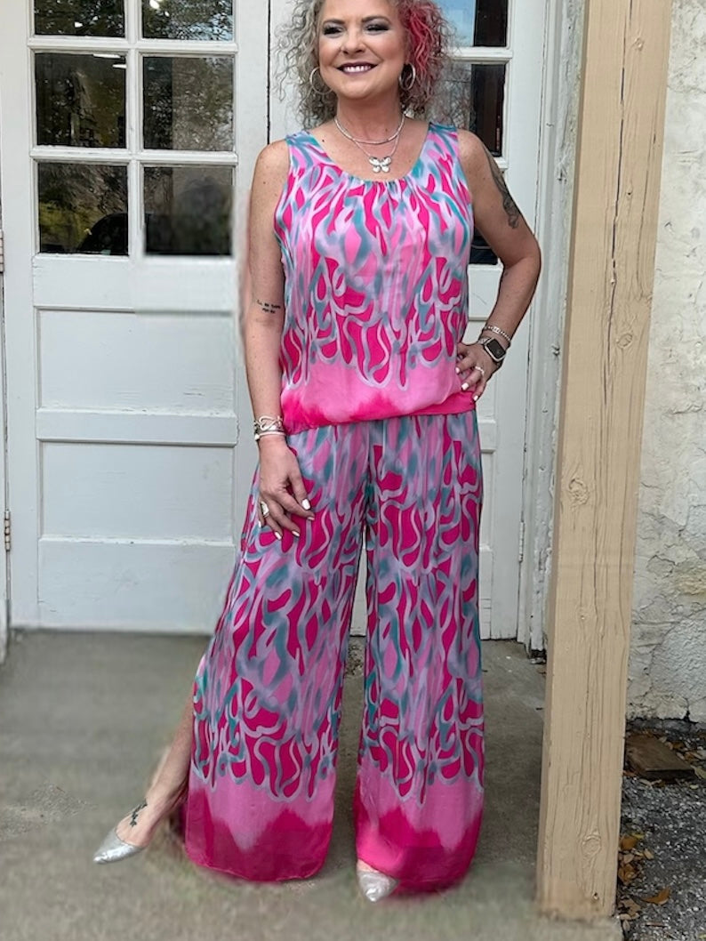 Turbinio Silk Pants in Hot Pink at ooh la la! in Grapevine TX 76051