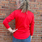 Glimmer Merry Christmas Long Sleeve Tee In red at ooh la la! in Grapevine TX 76051