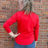 Glimmer Merry Christmas Long Sleeve Tee In red at ooh la la! in Grapevine TX 76051