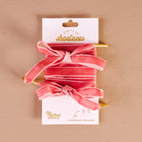 Step it Up Shoelaces in rose velvet at ooh la la! in Grapevine TX 76051