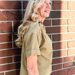 Velvet Heart Alameda Shirt in Aloe Olive at ooh la la! in Grapevine TX 76051
