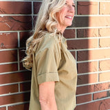 Velvet Heart Alameda Shirt in Aloe Olive at ooh la la! in Grapevine TX 76051