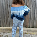 Wide Leg Daisy Lace Bottom Sparkly Jeans at ooh la la! in Grapevine TX 76051