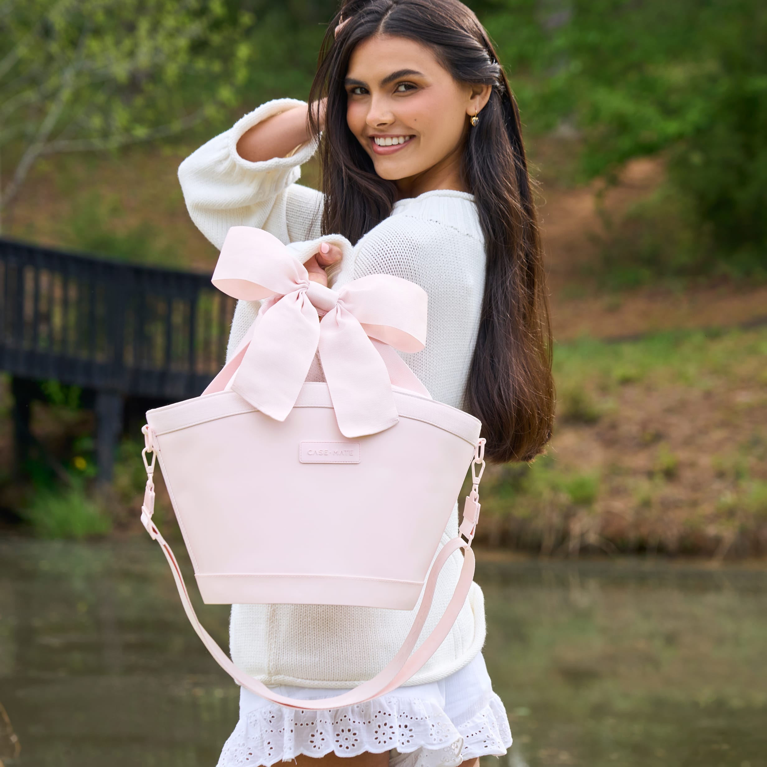Case-Mate Ballet Pink Bow 7 Liter Jelly Cooler Tote with crossbody strap at ooh la la! in Grapevine TX 76051