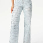 Valentine High Rise Straight Silver Stud Jeans at ooh la la! in Grapevine TX 76051