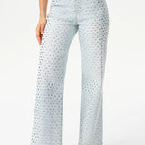 Valentine High Rise Straight Silver Stud Jeans at ooh la la! in Grapevine TX 76051