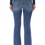 High Rise Boot Cut Brass Rivet Trim Jeans in Medium Blue at ooh la la! in Grapevine TX 76051