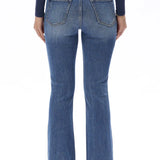 High Rise Boot Cut Brass Rivet Trim Jeans in Medium Blue at ooh la la! in Grapevine TX 76051
