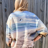 Queen of Sparkles Multi Beach Scene sparkly oversized Sweatshirt at ooh la la! in Grapevine TX 76051