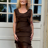 Silk Ruffle Dress in Assorted Colors