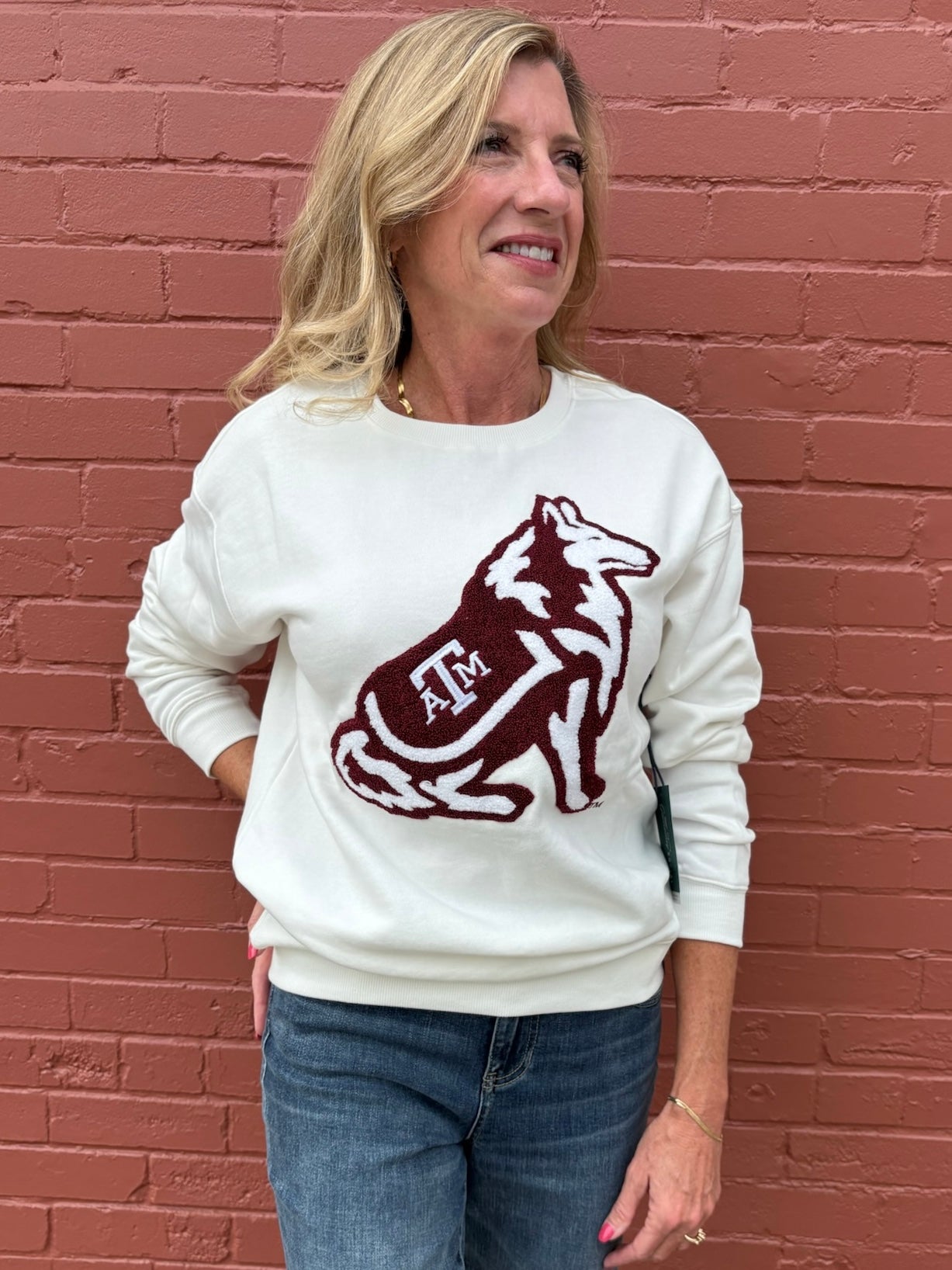 Texas A&M Chenille Mascot Sweatshirt at ooh la la! in Grapevine TX 76051