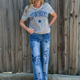 Rose Printed Straight Leg Jeans at ooh la la! in Grapevine TX 76051