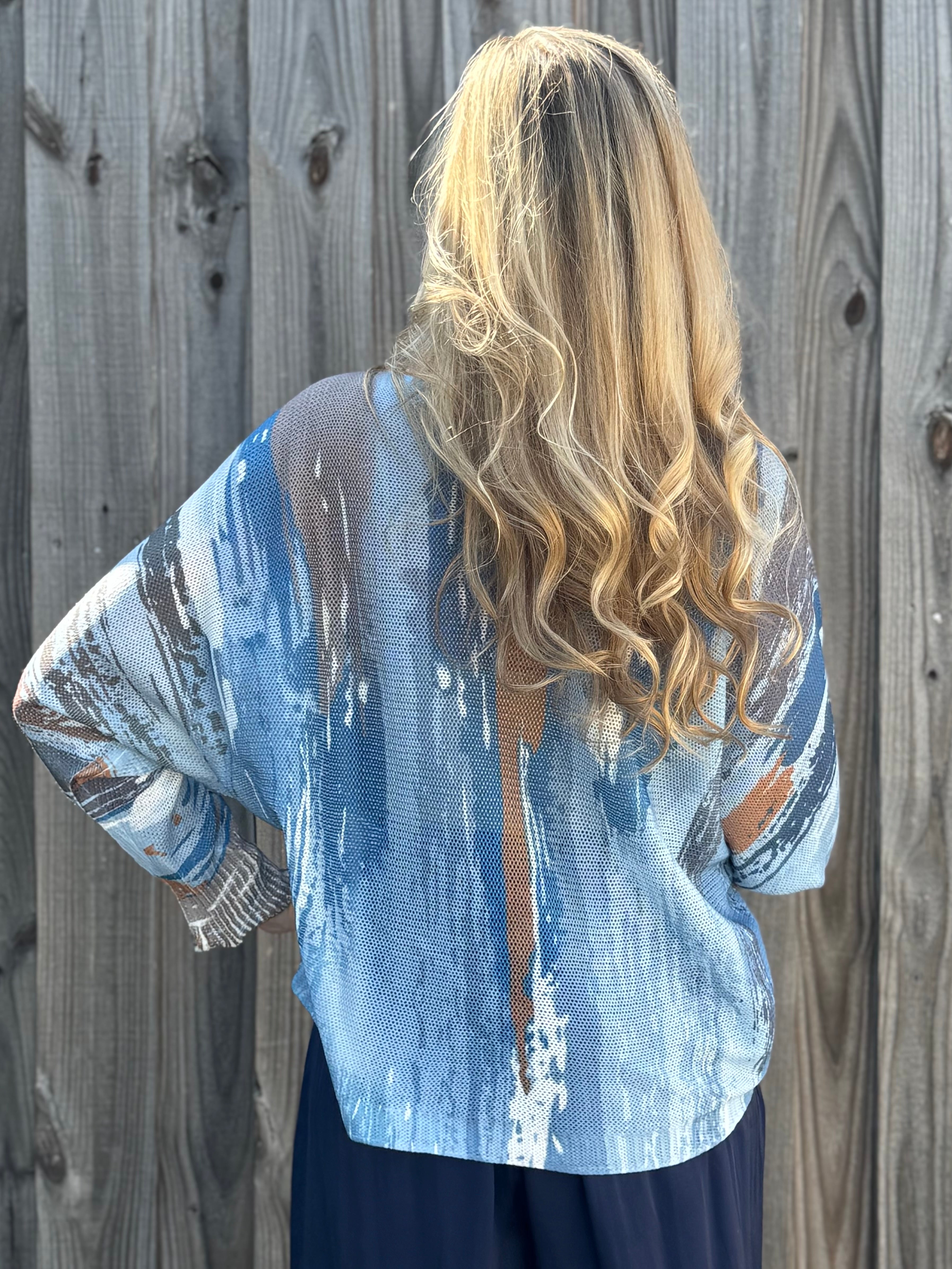 Vertical Paint Strokes Batwing Sweater at ooh la la! in Grapevine TX 76051