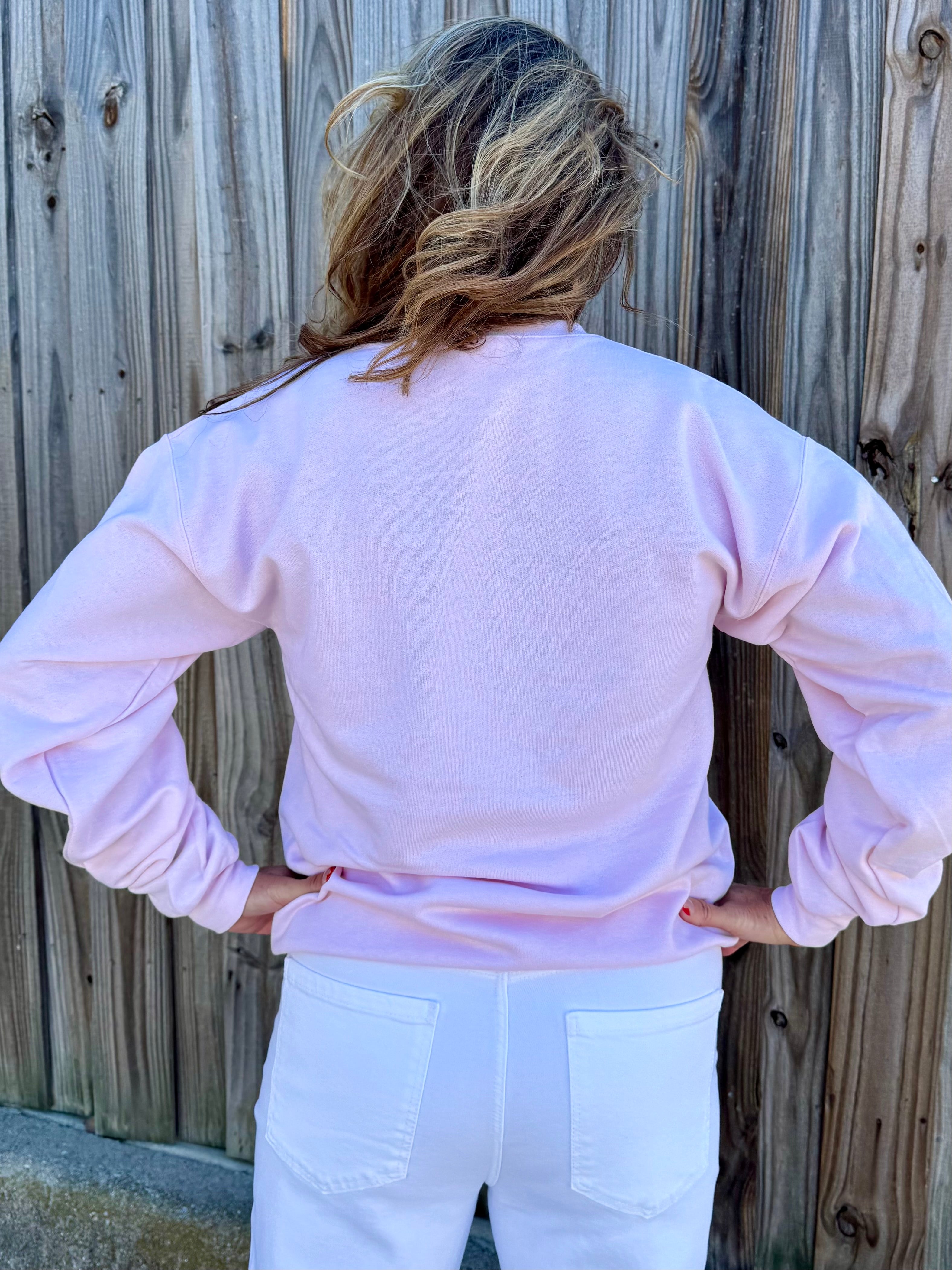 Paintbrush Heart Sweatshirt in pink at ooh la la! in Grapevine TX 76051