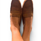Corky's Penny for Your Thoughts Moccasin Loafer - Camel Faux Suede at ooh la la! in Grapevine TX 76051