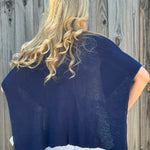 Ribbed Knit Wrap with Tab in navy at ooh la la! in Grapevine TX 76051