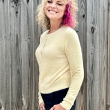 Molly Bracken Pearl Button Cardigan in off white at ooh la la! in Grapevine TX 76051