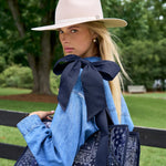Navy Bandana Bow Jelly Tote with Phone Pouch at ooh la la! in Grapevine TX 76051