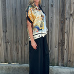 Made in Italy Satin Wide Leg Pants in Black at ooh la la! in Grapevine TX 76051
