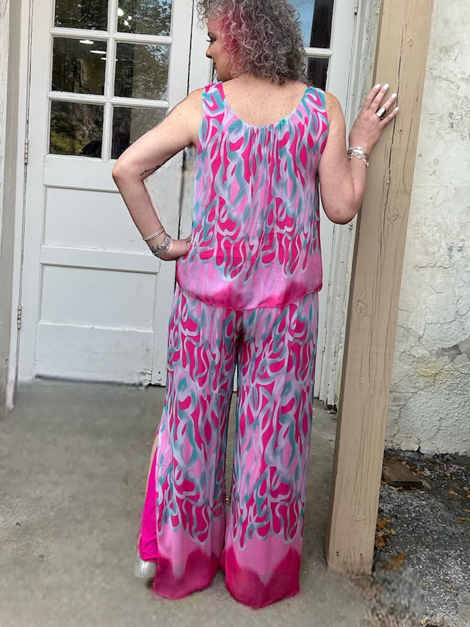 Turbinio Silk Pants in Hot Pink at ooh la la! in Grapevine TX 76051