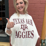 Texas A&M Aggies Star Sleeve Oversized Sweatshirt at Ooh La La! in Grapevine TX 76051