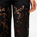 Bayeas High Rise Embroidered Floral Lace Wide Leg Jeans in Inkgauze black at ooh la la! in Grapevine TX 76051