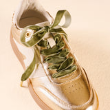 Step it Up Shoelaces in green velvet at ooh la la! in Grapevine TX 76051