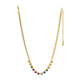 TOVA jewelry, crystal necklace, gold plated brass necklace, Bohemian Wonderland, handmade jewelry Canada, rainbow crystal necklace, mini oakland necklace, dainty choker, multi-color crystal jewelry at ooh la la! in Grapevine TX 76051