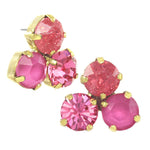 Pink TOVA jewelry, Ines ICE earrings, crystal stud earrings, gold cluster earrings, hypoallergenic jewelry, Canadian made earrings, party jewelry, vintage gold studs, iced crystal accessories. at ooh la la! in Grapevine TX 76051