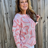 Soft Pink Hearts Batwing Sweater at ooh la la! in Grapevine TX 76051