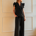 Joh Wessa Palazzo Woven Pant in black at ooh la la! in Grapevine TX 76051