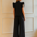 Joh Wessa Palazzo Woven Pant in black at ooh la la! in Grapevine TX 76051