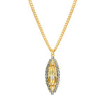 TOVA Alyssa Necklace featuring marquise-cut ultra canary crystal pendant on gold chain at ooh la la! in Grapevine TX 76051