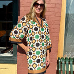 Jade by Melody Tam Split Neck Bell Sleeve Caftan Dress at ooh la la! in Grapevine TX 76051