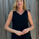 Satin V-Neck Tank Top