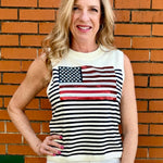 Queen of Sparkles Knit American Flag Stripe Tank at ooh la la! in Grapevine TX 76051